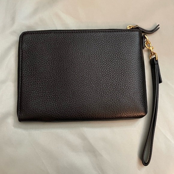 Tory Burch Black Clutch with Gold Emblem - Picture 2 of 7